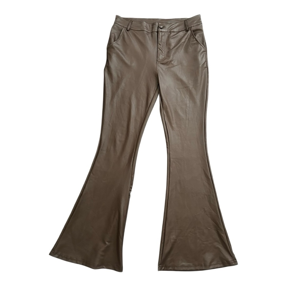Ellie & Kate faux leather flare pants size medium